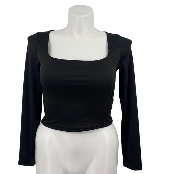 Live In The Moment Tops - Live in the Moment NWT Long Sleeve Square Neck Black Top Large